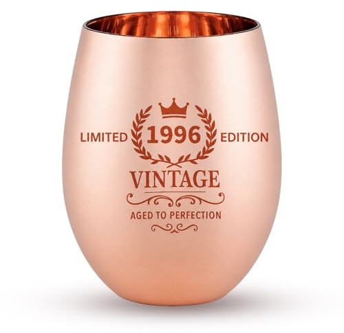 PIujsym 30 Geburtstag Frauen und Männer Geschenk, 1996 Geburtstag Glas Rosegold, Vintage Deko Geburtstag 30, Lustiges Geschenk Mann 30 und Frau, Aroma Tasse Deko Party Zubehör