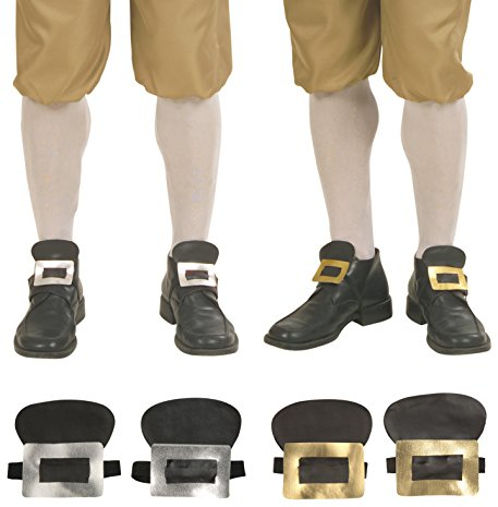Panelize Schuhschnallen Gold oder Silber Pirat Musketier Mittelalter Rokoko Barock LARP (Gold)