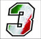 Adesivo NUMERO GARA- misura 12 cm -Gara Cross PistaAuto Moto Stickers (3, Bandiera Italiana)