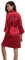 Vogue Bridal Damen Braut Brautjungfer Robe Satin Nachthemden Kurz Hochzeit Party Kimono Nachtwäsche mit Strass, Brautjungfer Rot, Small