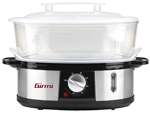Girmi VP26 - Vaporera, 750 W, 12 litros, Temporizador, 3 niveles,Cuenco para Preparar arroz
