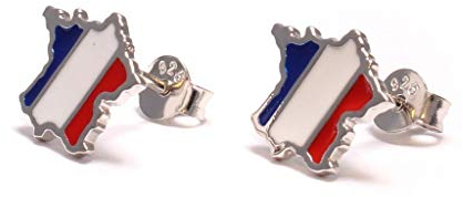 Loveyourdiamonds Ohrstecker aus 925 Sterling SilberFussball WM/EM: Frankreich