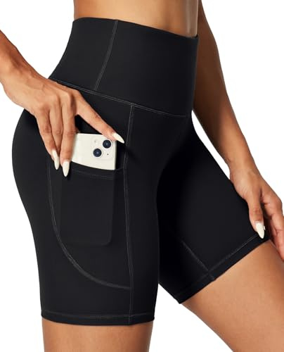 Gym Shorts for Women with Pockets,Running Cycling Shorts Women for Sport | Body Sculpting High Waist Fit,Soft Squat Proof Fabric,Handy Pockets,Flexible Movement,Running,Gym,Workout
