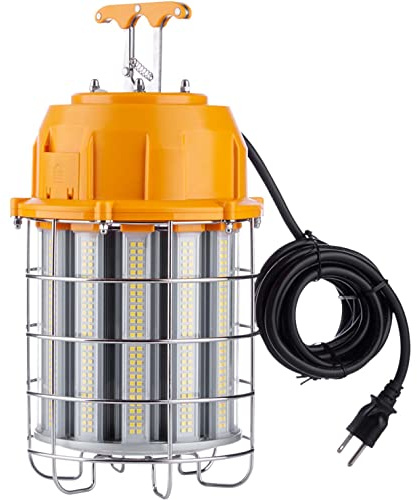 JC-LGL LED Temporary Work Light 150W, 5000K 18,000lm Outdoor Construction Lights Job Site Lighting 10ft Cord IP65 Dust Waterproof Hanging Lighting