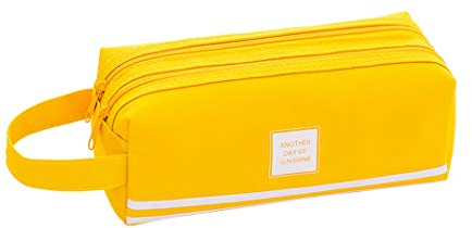 iSuperb Mäppchen Große Kapazität Federmäppchen Oxford-Tuch Stiftemäppchen Etui Schule Teenager Pencil Case für Damen und Mädchen (Gelb)