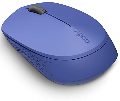 Rapoo Souris optique sans fil Multi-Mode Silencieuse M100 (bluetooth, souris d'ordinateur, design, avec boutons et molette de défilement) Bleu