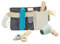 PlanToys Friseur Set Kinder - Friseurkoffer Kinder mit Friseur Zubehör - Kamm, Haartrockner, Haarschneidemaschine, Schere, Glätteisen und Hüfttasche