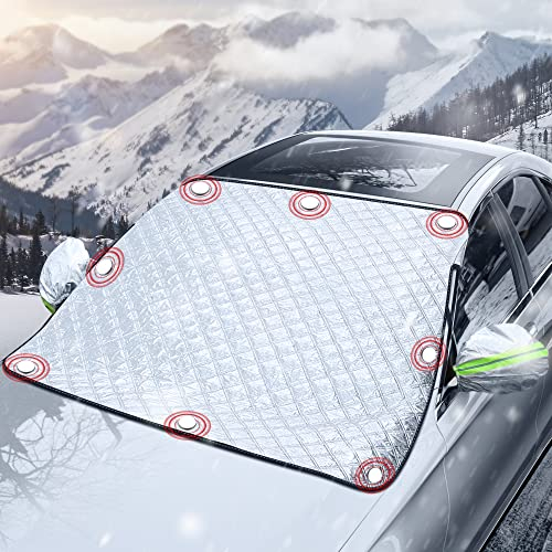 Frontscheibenabdeckung, opamoo Auto Scheibenabdeckung Windschutzscheibe Abdeckung Faltbare Abnehmbare Winterabdeckung Frontscheibe Abdeckung Auto Frostabdeckung Anti Schnee, Frost, Sonne 145 * 120cm