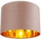 Contemporary and Chic Taupe Cotton 12 Table or Pendant Circular Drum Lamp Shade with Shiny Copper Inner - 60watt Maximum by Happy Homewares