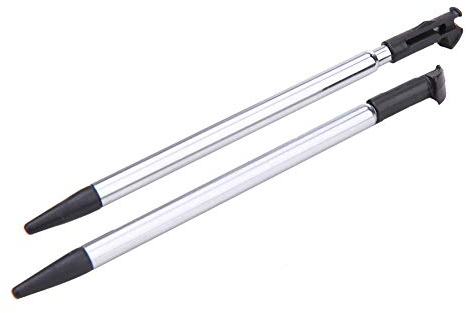 Gamer Gear Stylet 3DS - Tactile Rétractable Noir - Pack de 2 pour Écran Tactile - Double Fonction - Extensible à Pointe Fine pour Contrôler Les Jeux Vidéo
