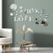 26 pegatinas acrílicas de pared de espejo 3D para el hogar, letras de amor y forma redonda, calcomanías de pared con efecto espejo, fondo de TV, decoración moderna del hogar