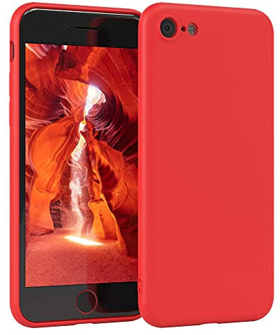 EAZY CASE - Silikonhülle für iPhone SE 2022 / SE 2020, iPhone 7/8 Hülle Silikon Case Rot weich stoßfeste Handyhülle Schutzhülle mit Kameraschutz Dünn Premium Schutz Cover TPU Phone Bumper in Rot