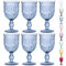 Yungala Copas de vino azul – Juego de 6 copas de vidrio, 10 onzas, aptas para lavavajillas, hechas a mano, copas de vino vintage o copas de agua o para aquellos que aman los vasos azules