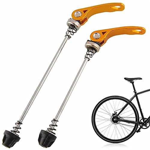 YUTOU Fahrrad Schnellspanner Set Fahrrad Schnellspanner Vorderrad und Hinterradnabe Fahrradnaben Front and Rear Quick Release Bicycle Quick Release für MTB Rennrad und Road Bike (Gold)