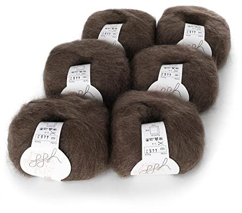 ggh Kid Box - 6 Knäuel Strickwolle aus Kid Mohair - 151 - Graubraun