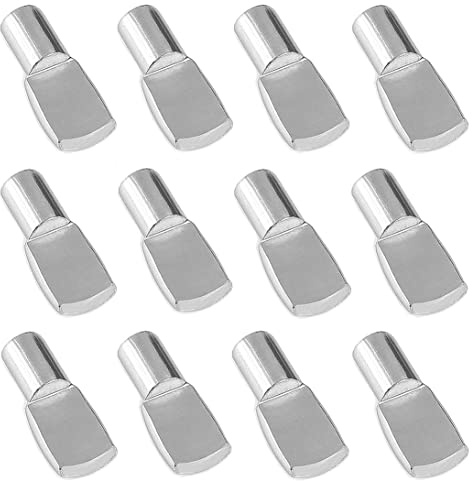 1/4 Inch Shelf Pegs,Spoon Shape Support Pins for Shelves Cabinets Furniture Nickel Plated-40Pcs