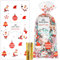 yumcute 100 Stück Schneeflocke Weihnachten Plätzchentüten, Transparent Cellophantüten Candy Bar Süßigkeiten Tüten mit Twist Krawatten für Bonbon Plätzchen (Weihnachtsmann)