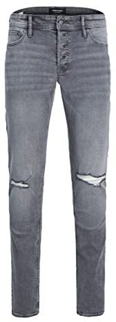 JACK & JONES Mens Slim Fit Jeans Distressed Super Stretch Denim