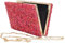 la monsita Bolso de Fiesta Fucsia con Pedrería, Bolso Clutch con Brillo y Cadena Dorada para Colgar al Hombro