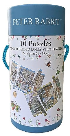 Beatrix Potter - Peter Rabbit - Lolly Stick Puzzles - Make a Picture from 12 Lolly Sticks - 5 Double Sided Lolly Stick Scenes
