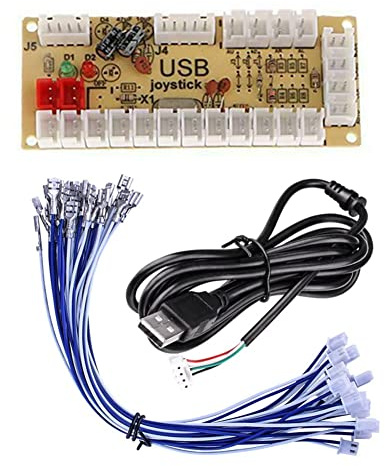 MOOKEENONE DIY Zero Delay Arcade USB Encoder Board Kabel Set auf Joystick für Mame Jamma PC
