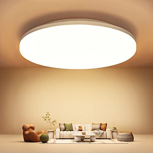 LEDYA LED Deckenleuchte 18W, 1600LM 6000K Kaltesweiß Deckenlampe, IP54 Wasserfest Panel Badezier, Rund Badlampe Decke für Bad, Schlafzier, Flur, Küche, Wohnzier, Balkon, Ø22cm