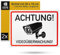 Hinweisschild Achtung! Videoüberwachung!, 2 Stück, 20 x 15 cm, 1 mm starkes PVC Schild mit Bohrlöchern, Video Warnschild für Innen- und Außenbereich, Achtung Kameraüberwachung Schild für Grundstück