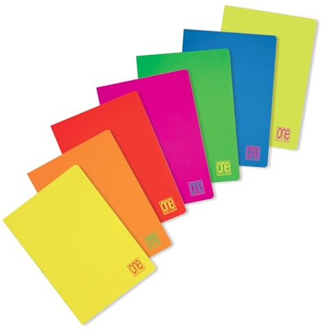 Blasetti One Color FLUO - A4-Heft, Maxi-Hefte mit Jolly Page, Packung mit 10 Stück, Papier 80g, einfarbiger Einband - Lineatur 5M, 5mm Karos für 2.-3. Klasse
