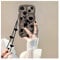 Korean Black Tulip Flower Love Heart Phone Chains Soft Case For IPhone 12 11 14 Pro XR X XS Max 7 8 Plus Wavy Border Back Cover (Color : 1, Size : For iphone XR)