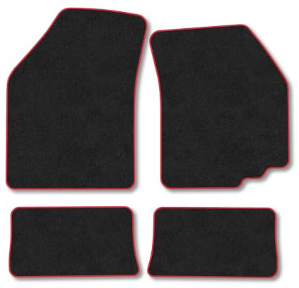 Suzuki Alto (2009-2014) Carpet Car Mats | Red Edge Trim Tailored Fit Floor Mats Full Coverage Protection Accessories Easy Clean Anti Slip Made in the UK