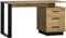 MINIO go for it Lamia 8 - Schreibtisch mit Schubladen 135cm I Büroschreibtisch I Computertisch I Großen Schubladen I Wotan Eiche/Schwarz Matt Farbe