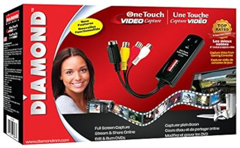 Diamond VC500SE One Touch VHS/Camcorder to Digital File Converter per Windows e Mac OS (supporta Mac OS Ventura)