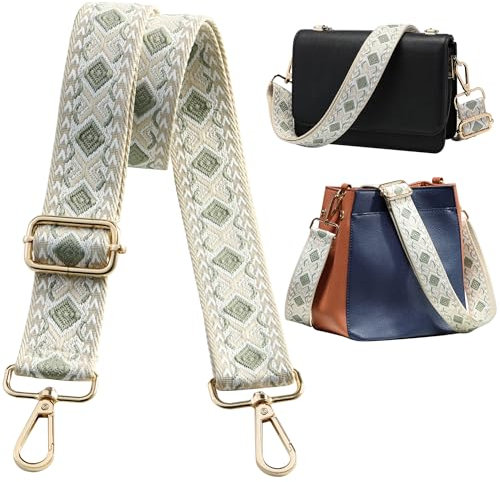 Navaris Handtaschengurt 75-138cm - Tragegurt für Handtasche - Taschengurt zum Wechseln - Taschenriemen - Handtaschen Gurt Trageriemen - Schultergurt für Taschen in Boho Beige