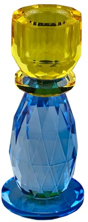 Doni Bomboniere Hochzeit Kristall Bicolor Kerzenständer oval bunt modernes Design bunt originell Hochzeitstag wie abgebildet Größe ca. 5 x 5 x 12 cm Geschenkidee