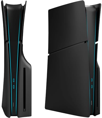 ElitePlay Carcasa Negra para Placas Frontales Delgadas de PS5, Carcasa de Placa de Repuesto, Accesorios Negros Mate para Playstation 5 Slim Model Disc Edition