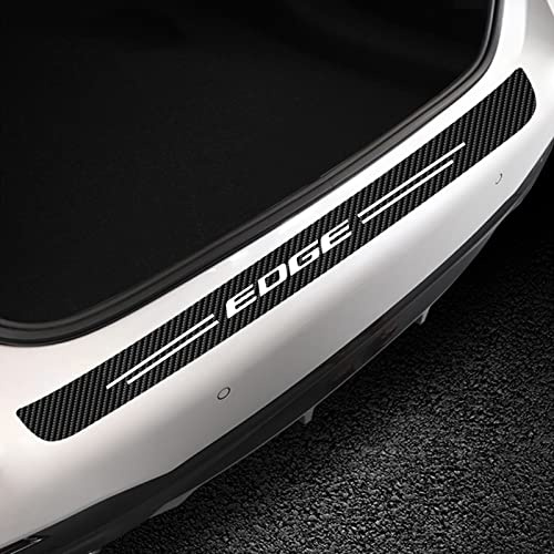 Symilov Auto Ladekantenschutz Folie für Fo-rd Edge MK2 U387 2, Selbstklebend Kohlefaser Kofferraum Stoßstangenschutz Aufkleber - Kratzschutz - Styling Deko Zubehör,Black
