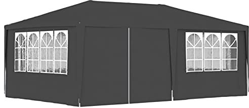 BaraSh Gazebo Professionale con Pareti 4x6 m Antracite 90 g/m²,Gazebo,Gazebo Professionale,Gazebo da Giardino,Gazebo Esterno(SPU:48537)