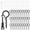alwaiiz 30 ganci a vite di colore nero, ganci da avvitare con fusibile, inclusi 30 chiodi di espansione + 1 installatore di trapano elettrico, gancio a vite in acciaio per piante in vaso