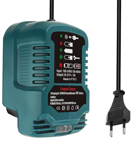 Ersatz Ladegerät für Bosch 18V PBA Haus und Garden System Akku, Tragbares Mini-Schnellladegerät mit LED Anzeige für Bosch PBA AL1820CV AL1830CV AL1860CV (Nur für 18V Batterie)