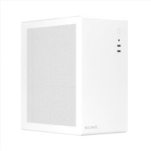 Nuwo Eguera A123 MicroATX Compact Case for PC Desktop Office Mini Tower 0.6MM SPCC, USB 3.0, Mesh Side Panels, White