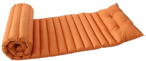 Matelas pour Bain de Soleil, Orange, 180x60cm, avec Traitement déperlant et Anti-UV, Collection Borneo