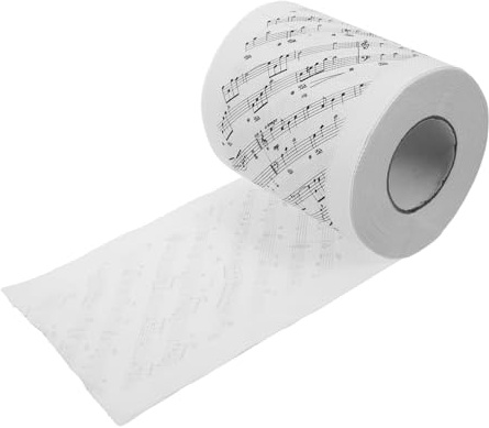 Papier Toilette à Notes de Musique, 1 Rouleau en Papier Blanc | Motif Musical Original, pour Collection et Décoration, Format Pratique pour Amateurs de Musique