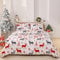 Boqingzhu Weihnachts Bettwäsche 200×220cm Rentier Hirschmotiv Schneeflocke Rot Grau Weiß Weihnachten Bettwäsche Set Microfaser Bettbezug 200×220cm und 2 Kissenbezüge 80x80cm mit Reißverschluss
