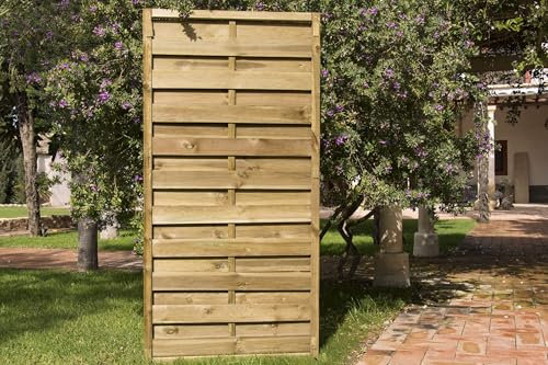 Suinga - Panneau décoratif en bois droit avec finition en relief, idéal pour créer une dissimulation sur les terrasses, balcons ou jardins, dimensions 90 x 180 cm