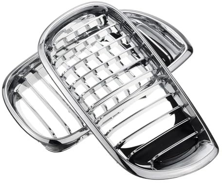 Für B&MW E46 Limousine 4 Türen 3er 320i 325Xi 330Xi 2002-2005 Paar Chrom-Frontgrill Mit Nieren-Motorhaubengitter(Alles aus Chrom)