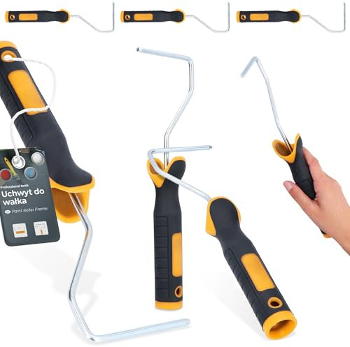 3x Cadre Professionnel Pour Rouleau De Peinture 6 mm x 100 mm Manche Ergonomique Acier Haute Durabilité Polyvalent Peintres Utilisation Facile Idéal Projets Maison