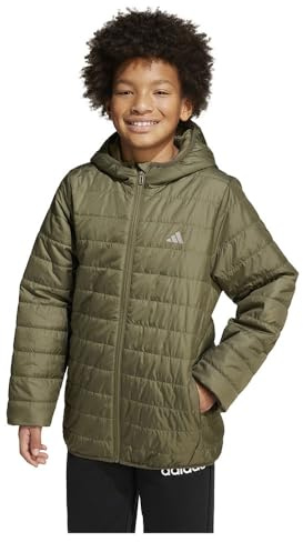 adidas Unisex Kids ESSENTIALS LIGHT PADDED JACKET, olive strata/REFLECTIVE SILVER, 15-16 Years