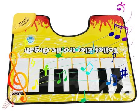 Sionhiuo Künstlerischer Klavier Klang Teppich Für Badezimmer, Badematte rutschfest WC Vorleger, Toiletten Piano Matte, Toilettenmatten Für Den Boden, Toilettenmatten Für Den Boden