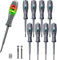 TZEKING 8 pieces voltage tester screwdriver, 2-in-1 screwdriver with strong torque and magnet, power tester screwdriver, magnetic screwdriver head, for detecting DC circuits