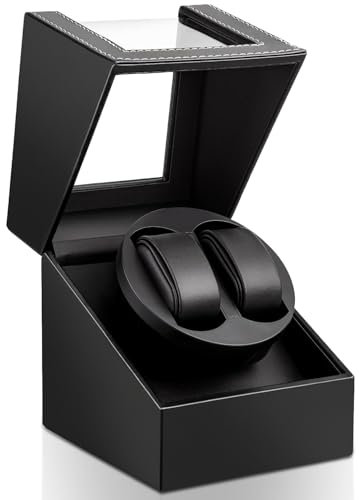 Los Gatos Uhrenbeweger 2 Uhr Automatik Uhrenbeweger: Watch Winder für Automatikuhren Uhrendreher für Herren und Damen Uhrendreher mit Japanischem Leisemotor USB-Betrieben